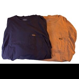 BUNDLE: PENDLETON Long Sleeve Men’s T Shirts, Orange And Brown, XXL TTG